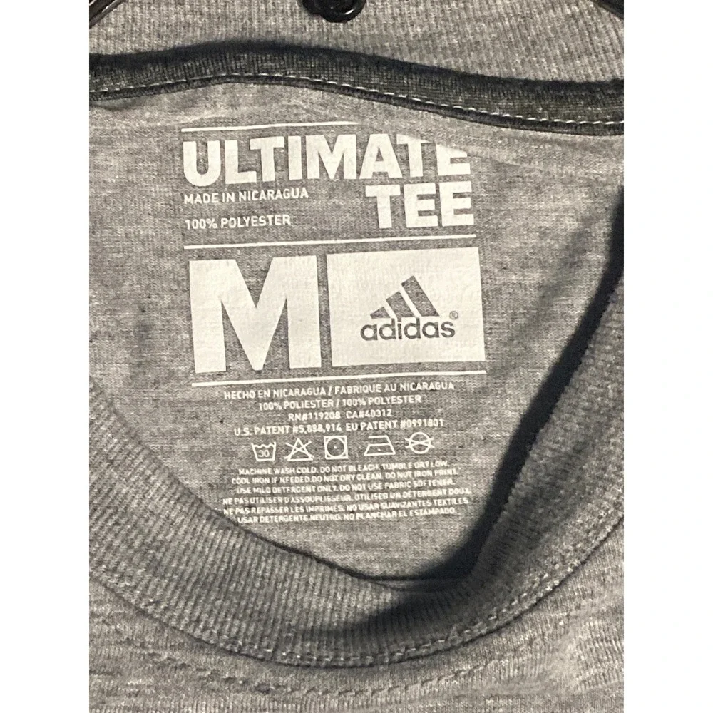 Adidas Ultimate Tee Mens Medium Gray Climalite Short Sleeve Athletic T-Shirt